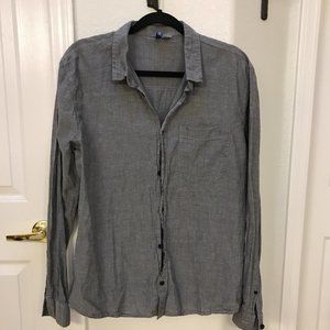 H&M Divided Mens Button Up Shirt Gray
